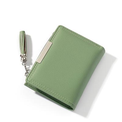 China None 2021 New Fashion PU Wallet Simple Design Ladies Short Pinch Women Premium Soft Wallet for sale