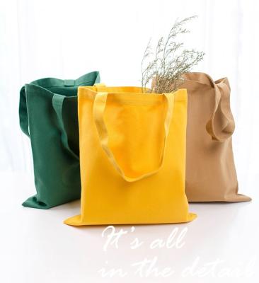 China Wholesale Custom Recyclable Grocery Recyclable Large Eco Friendly Tote Logo Cotton Canvas Tote Organic Natural Simple Shopping Bag for sale