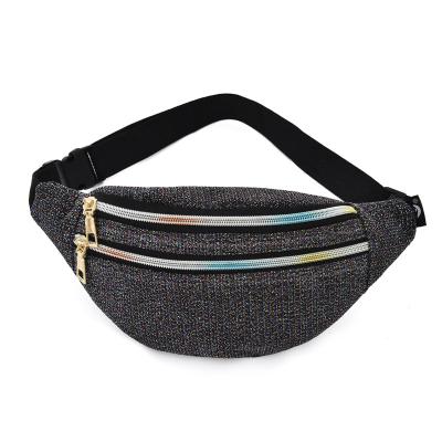 China Water Proof Waist Packs Polyester Blending Oxford Fabric Shinny Waist Bag Wholesale Fanny Pack Outdoor Cute Smart Waist Packs for sale