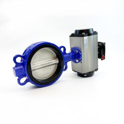 China Pneumatic Actuated Water Butterfly Valves DN50-DN400 For Semi Lug Connection And Structure for sale