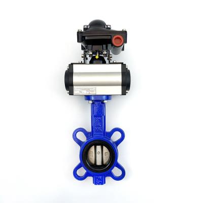 China DN50 Water Wafer Butterfly Valves With NBR Sealing Material And Pneumatic Actuator for sale