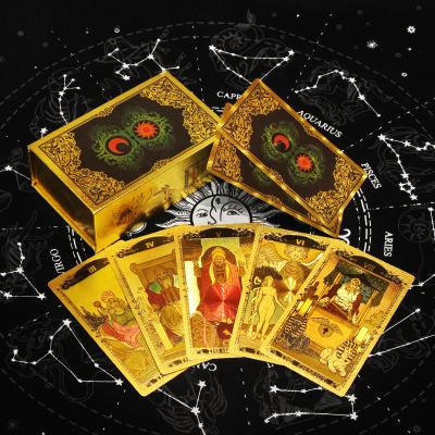 China Entertainment Divination Tarot Customized Tarot Deck Plastic Gold Foil Oracle Playing Cards Custom Printing Tarot Cards for sale