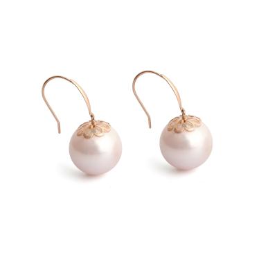 China CLASSIC Fashion 18K Gold Plated Pearl Dangle Earrings Freshwater Pearl Earrings For Women for sale