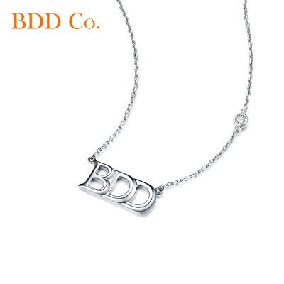 China FASHIONABLE Moissanite 18k Solid Gold Necklace Pendant Diamond Jewelry Gift Lab For Women Original Design Letter Element for sale