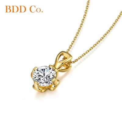 China CLASSIC Real Flower Pendant Luxurious Moissanite 18k Gold Necklace With Lab Diamond For Women Jewelry Gift Custom Design for sale