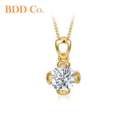 China CLASSIC Real Flower Pendant Luxurious 18k Gold Necklace With Diamond For Women Jewelry Gift Custom Design for sale