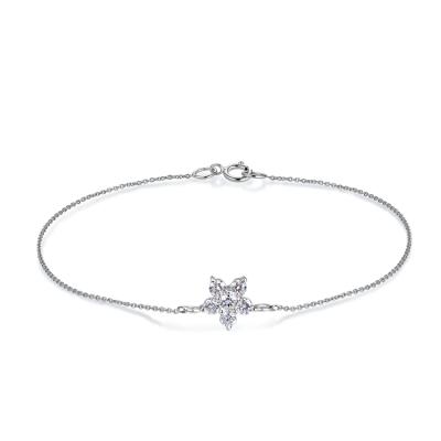 China Promotional High Quality CLASSIC Women Accessories 18k 14k Solid Gold Natural Diamond Star Shaped Bracelet Jewelry For Gifts for sale