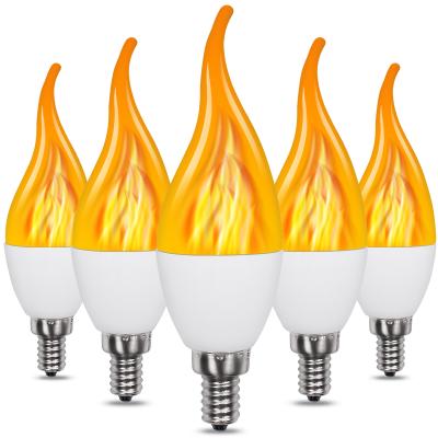 China Residential Creative Flickering Led Flame Lamp Bulb E12 Watt Low Candelabra Fire Effect Candle Bulbs 85-265 Volt for sale