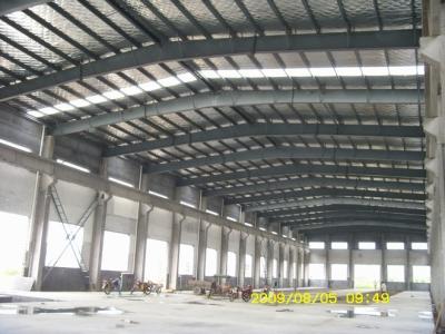 China steel structure frame workshop warehouse and sandwich panel wall roof and roller shutter door for sale