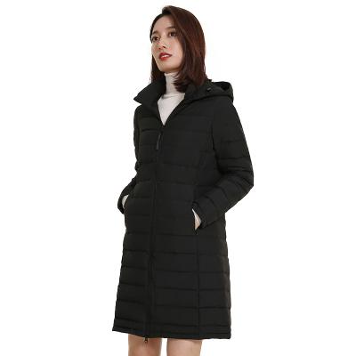 China High Quality And Low Price Winter Ladies Jackets Waterproof Mid Length Feather Down Coats for sale