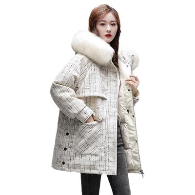 China Winter women parkas Anti-wrinkle coated thick fur hooded collar jacket winter where elegant coated long big fur collar jackets for sale