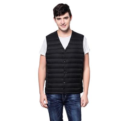 China Good Quality Men's Lightweight V-Neck Vest Men's Winter Breathable Warm Jacket Down Vest for sale