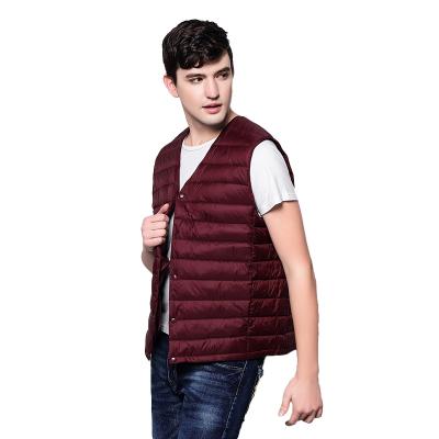 China New and original high quality men's coats breathable jacket for men stylish down vest V-neck sleeveless vest for sale