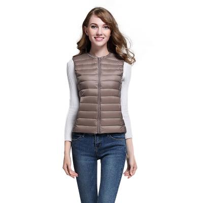 China 100% New Viable High Quality Padding Stripper Down Body Warmer Slimming Ladies Collarless Vest for sale