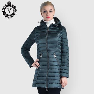 China OEM&ODM Long Sustainable Winter Cotton Warm Shiny Coat Women's Cotton-Padded Clothes for sale