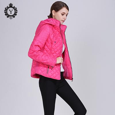 China Quilted jacket ODM&OEM plain quilted line short lady's cotton-padded jacket with heavy fleece coat for sale