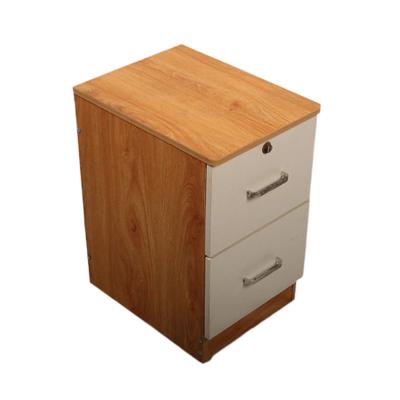 China Economy Wooden Color 40X50X35cm Bedroom Furniture Bedside Cabinet Bedside Cabinet Stable Solid Wood Table With Two Drawers for sale