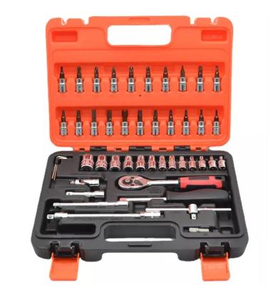 China Car Tool Kit 46 Pcs 1/4 Inch Socket Ratchet Car Repair Tool Wrench Set Socket Wrench for sale