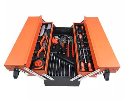 China Herramientas 85pcs Car Tool Kit Tool Box 3 Layers Tool Kit Set In Metal Box Of Open End Wrench And Screwdriver Household for sale