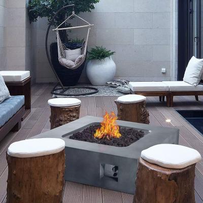 China Stored Concrete Outdoor Patio Square Propane Fire Pit for sale