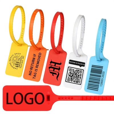 China Custom Plastic Recyled Logo Tag Zip Ties Labels Security Seals Clothing Brand Logo Label Shoe Hang Tags for sale