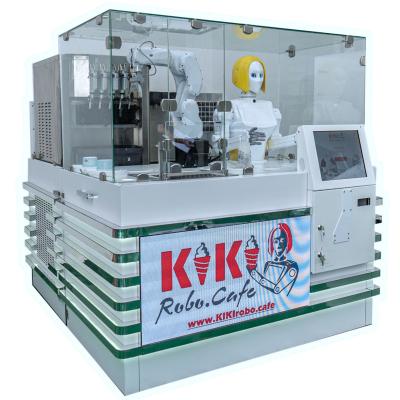 China Bakery LEDbow AI Automatic vending machine for ice cream and drinks robot KIKI for sale