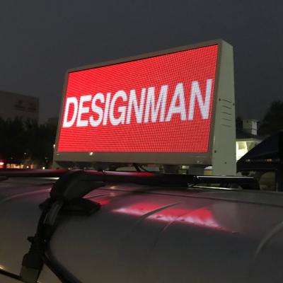 China Car roof Full color P5 double-sided  Car roof LED display with OTA management platform for sale