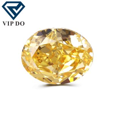 China Fire Moissanite color play or wholesale with GRA certificate loose moissanite vvs gems light ice cut diamond gold yellow oval faceted moissanite for sale