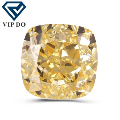 China Wholesale Color Game Or Fire VVS Moissanite Diamond With GRA Certificate Light Yellow Gold Cushion Faceted Ice Cut Loose Shape Moissanite Diamond for sale