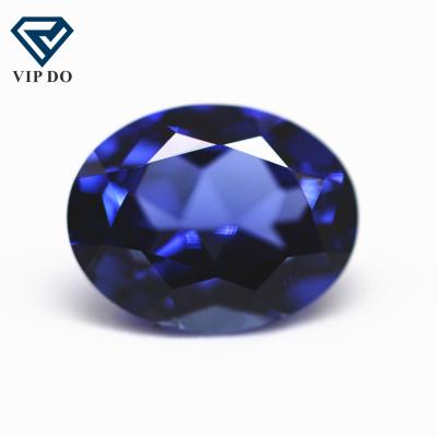 China Sparkle 3*5mm-13*18mm Oval Faceted Shape Cut Sapphire Color Grow Loose Gemstones Synthetic Oval Cut Lab Created Sapphire Gemstones for sale