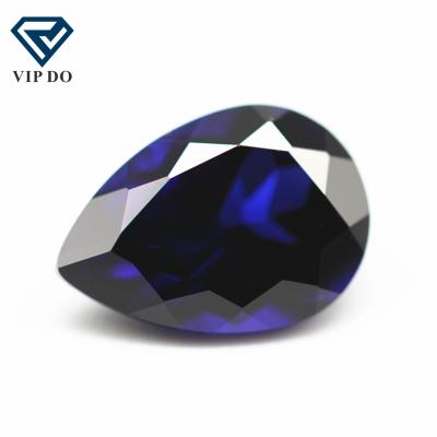 China Sparkle 5*8mm-12*16mm Pear Faceted Shape Sapphire Cut Blue Color Grow Loose Gemstones Pear Cut Synthetic Lab Created Sapphire Gems for sale