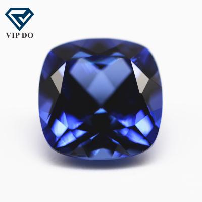 China Sparkle 4.5mm-10mm Cushion Faceted Shape Sapphire Cut Color Grow Loose Synthetic Cushion Cut Blue Gemstones Lab Created Gemstones for sale