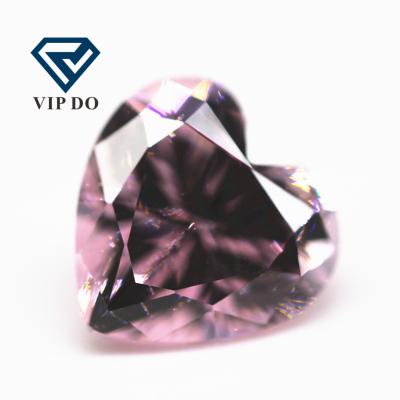 China Faceted Color Game or Fire Grade 9A Heart Cut Light Pink High Carbon Diamond Loose Gemstones Shape Color Synthetic Zircon Gems for sale