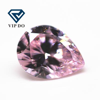 China Game or Fire Grade 9A Color Pear Faceted Light Pink High Carbon Diamond Shape Loose High Carbon Diamond Gemstones Color Pear Cut Cut Synthetic Zircon Gems for sale