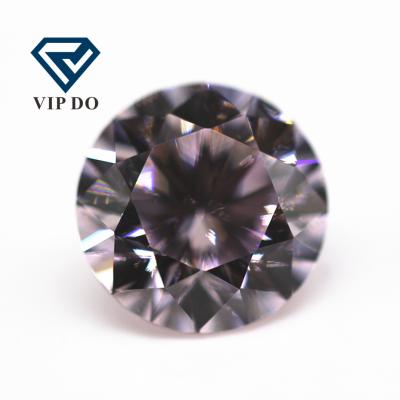 China Game or Fire Color 9A Grade Round Faceted Loose Cut Light Pink Color High Carbon Diamond Gemstones Synthetic Round Shape Cut Zircon Gems for sale