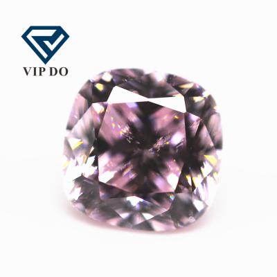 China Game or Fire Grade 9A Color Cushion Faceted Light Pink High Carbon Loose Diamond Shape Color Cushion Cut Loose Gems Synthetic Zircon Gems for sale