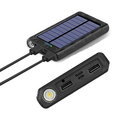 China 2021 New High Capacity Solar Panel Mobile Phone Charger 26800mah Battery Portable Solar Power Backup Bank for sale