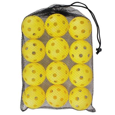 China Can be customized customized plastic balls 72mm 26 holes airflow cavity balls yellow color floorball set for outdoor sports for sale