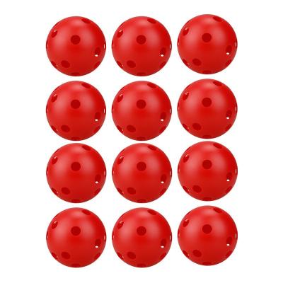 China Can Be Customized 72mm Hot Selling 26 Holes And Airflow Cavity Plastic Balls Floorball Set For Outdoor Sports for sale