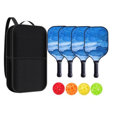 China As Customized Manufacturer New Popular Customized Carbon Face Pickleball Paddle Set Of 4 For Outdoor Sports for sale