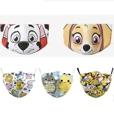 China Cute Cartoon Kids Cotton Face Mask 3D Print Breathable Washable Face Mask for sale