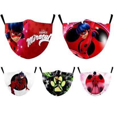 China Resin Ladybug Print Kids Face Masks Reusable Washable Breathable Outdoor Dustproof Face Mask for sale