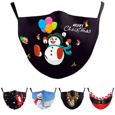 China Cotton Face Masks Fashion Santa Beard Face Mask Print Face Adult Cosplay Christmas Snow Cute Washable Face Mask for sale