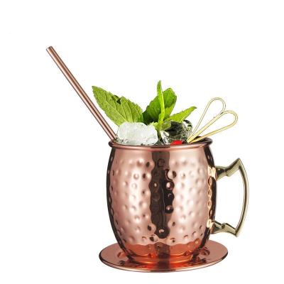 China Hot Stocked Stainless Steel Moscow Mule Copper Amazon Mug Sublimation Copper Plated Mug Engraved Beer Drinks Mug for sale