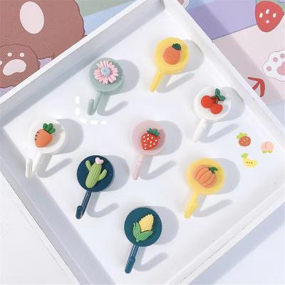 China Hot Selling INS Cartoon Household Punch Free Adhesive Hook Fashion Kitchen Wall Hanger Cute Plastic Creative Bathroom Nail Free Adhesive Hook for sale