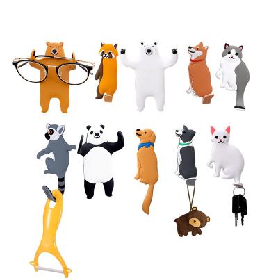 China 2021 viable the best selling creative self-adhesive animal hook of the key creative animal wall-mounted animal holder household hook for sale