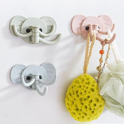 China 2021 New viable home wholesale elephant hook household creative animal wall hanging cute hanging adhesive hook viable kitchen for sale