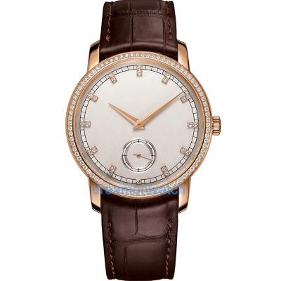 China Small Second Hand Water Resistant 316L Stainless Steel Quartz Diamonds Customized Genuine Leather for sale