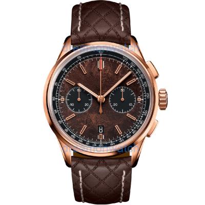 China OEM Automatic Chronograph Date Watch Water Resistant Japan Genuine Leather Movement for sale