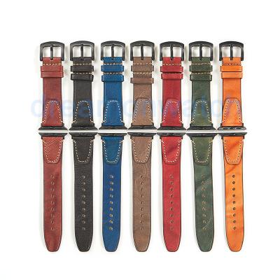 China Genuine Leather Watch Strap Needle Loop Leather OEM Customized Logo for sale